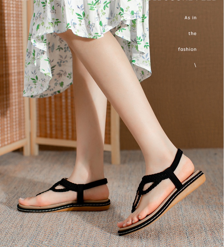Weave cozy European style large yard flat sandals for women