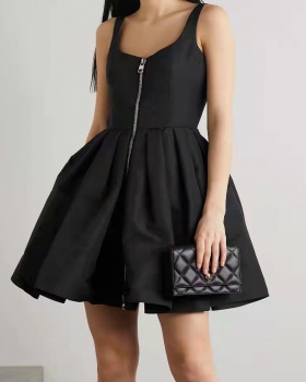 Maiden summer France style slim zip elegant dress