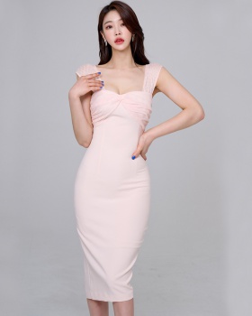 Summer slim Korean style splice fashion sling dress