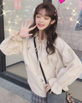 Small lotus sleeve tops Korean style student shirt
