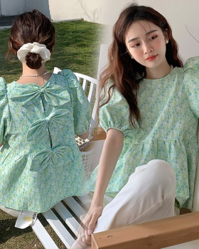 Korean style summer shirt puff sleeve sweet doll shirt