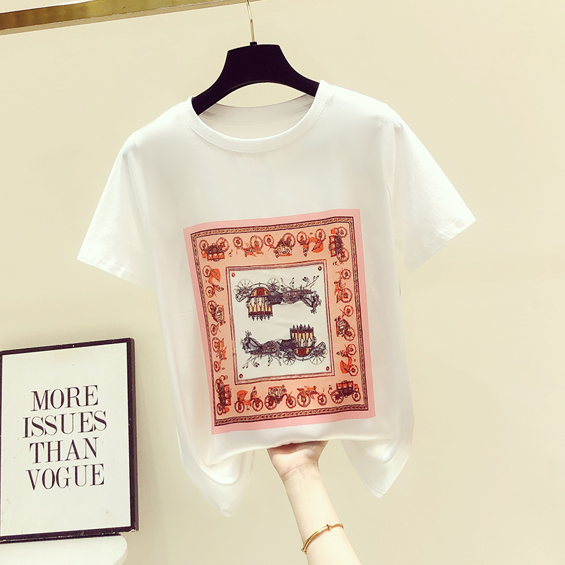 Short sleeve T-shirt printing tops for women
