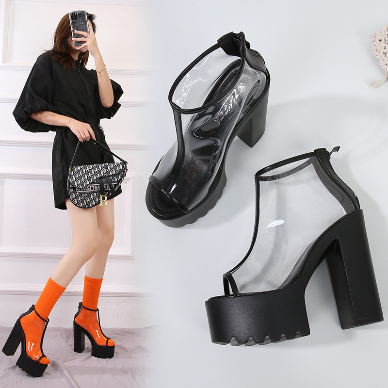Heighten fish mouth sandals perform nightclub shoes for women