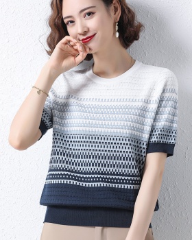 Ice silk thin sweater Cover belly tops for women