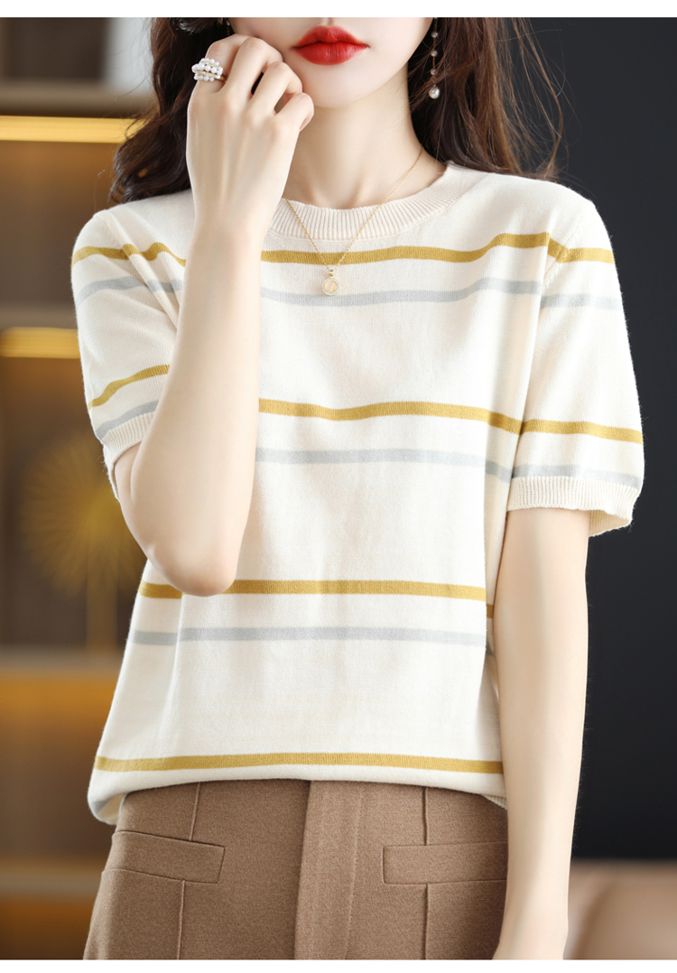 Knitted bottoming shirt T-shirt for women