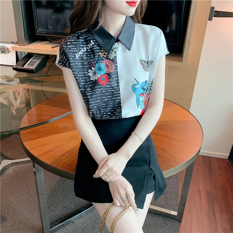 Western style tops floral shirt for women