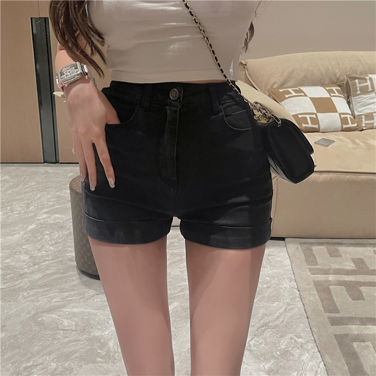 Korean style crimping shorts slim basis short jeans
