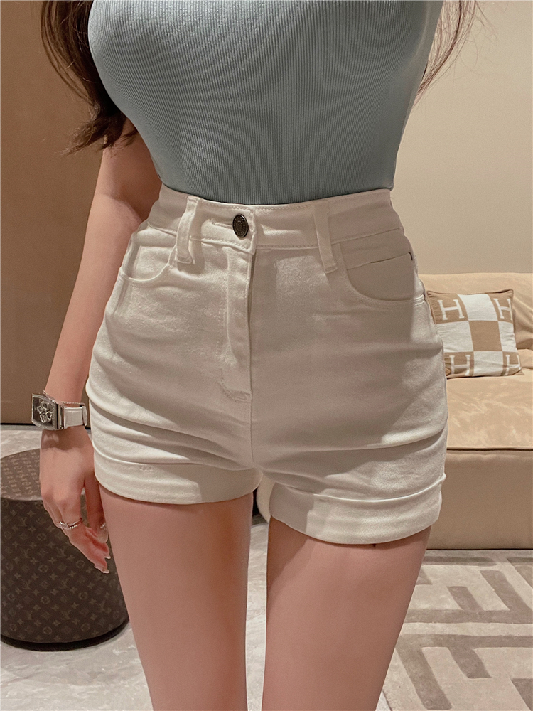 Korean style crimping shorts slim basis short jeans