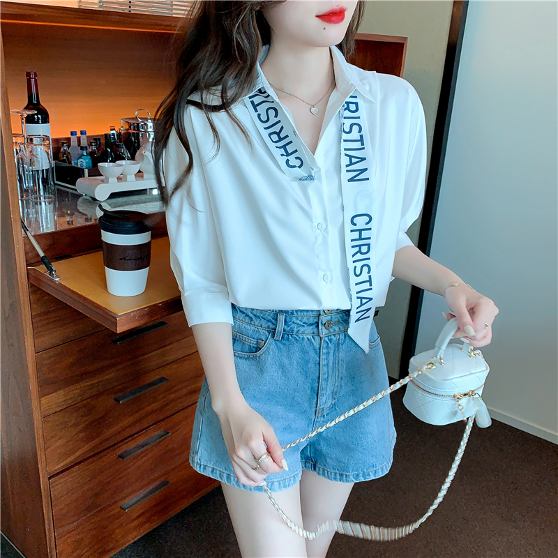 Summer Casual puff sleeve profession shirt for women
