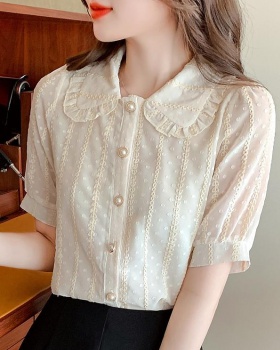 France style thin shirt lace beautiful tops for women