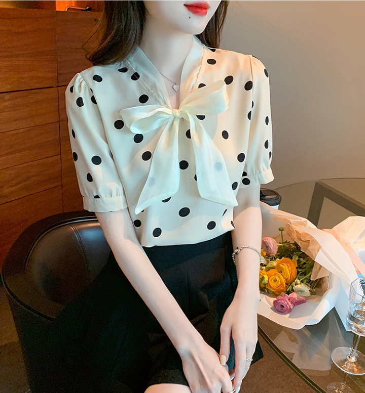Unique chiffon shirt bow bottoming shirt for women