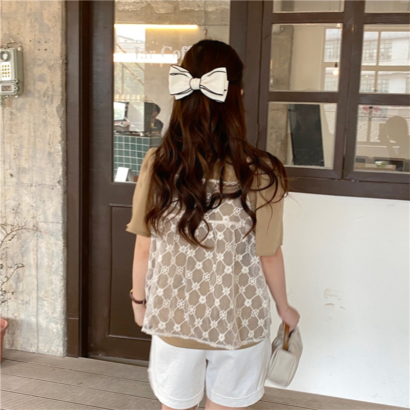 Lace Korean style gauze tops 2pcs set