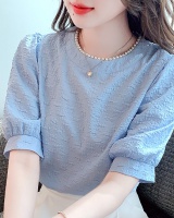 Short sleeve unique tops puff sleeve shirt for women