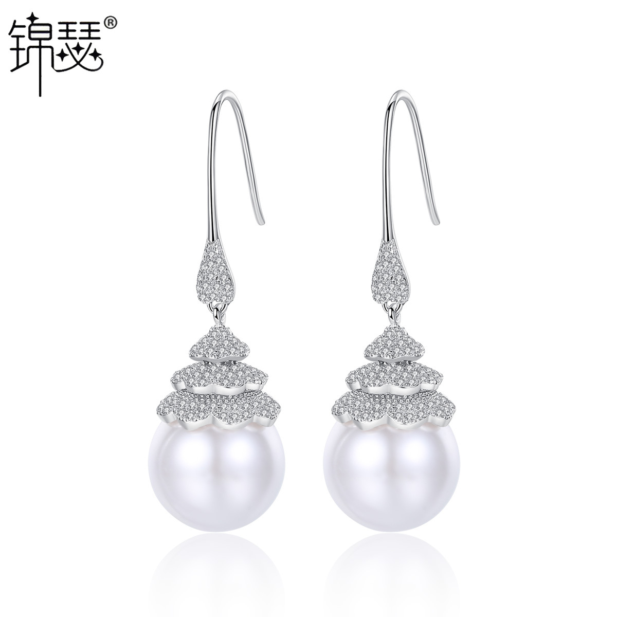Inlay zircon gift jewelry Korean style banquet earrings