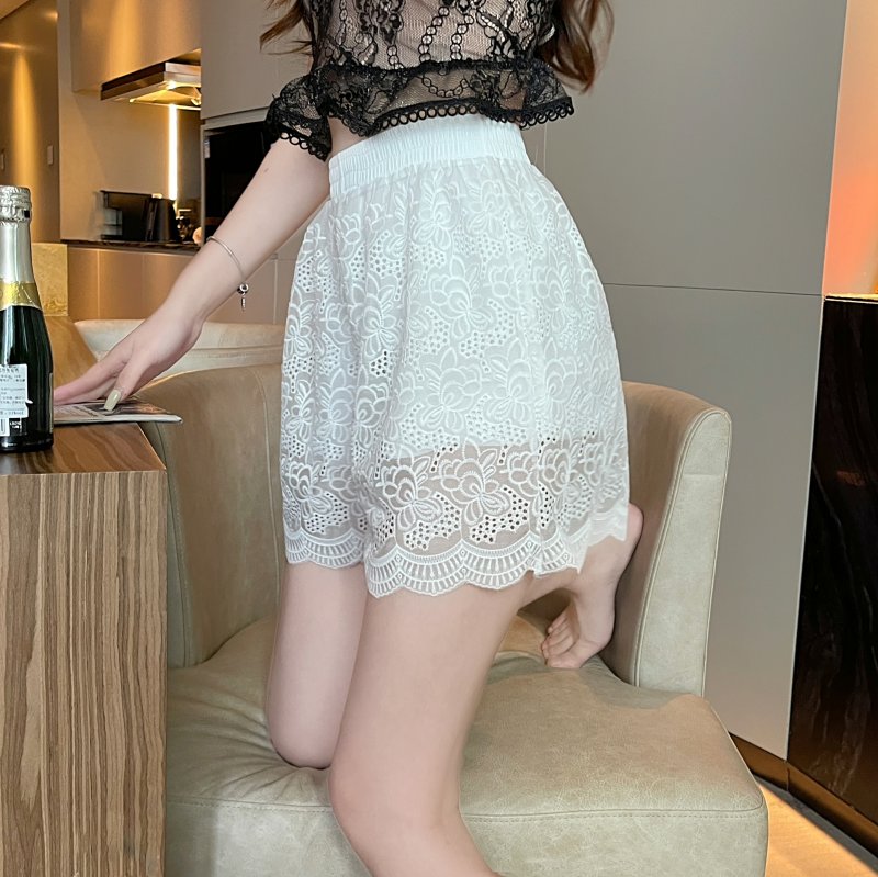 Flowers summer embroidery shorts thin loose lace leggings