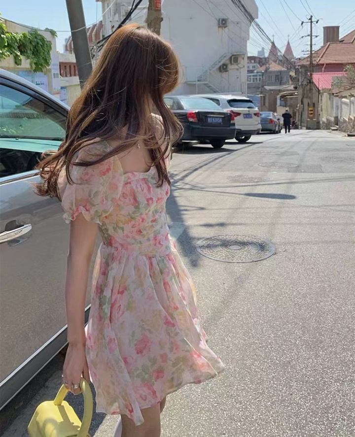 Spring and summer beautiful student floral dress