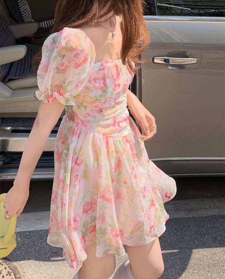 Spring and summer beautiful student floral dress
