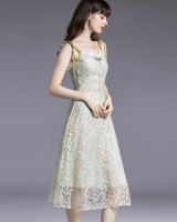 Gauze summer floral dress sling France style beautiful long dress