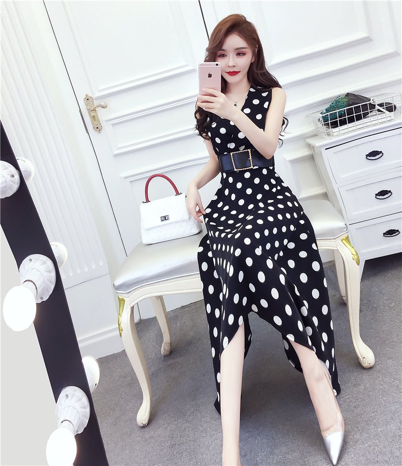Summer temperament dress polka dot fashion long dress