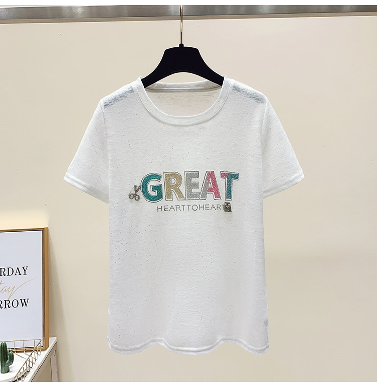 Printing summer tops letters short sleeve T-shirt