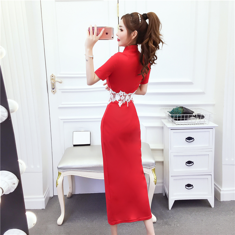 Summer lace cheongsam fashion temperament dress