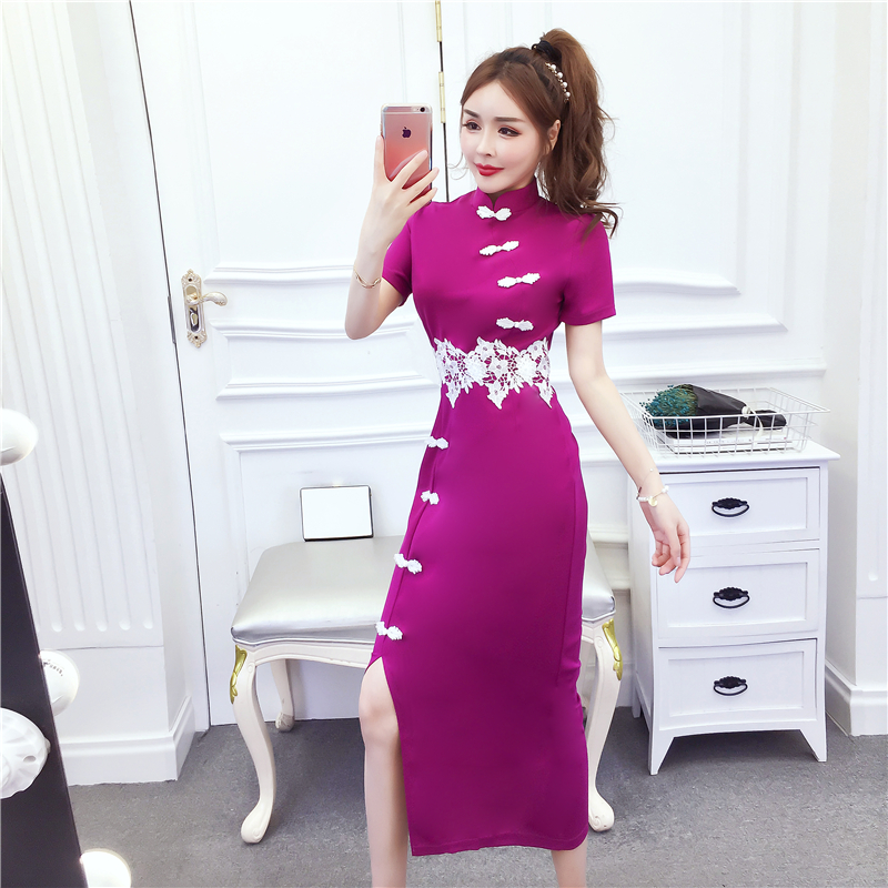 Summer lace cheongsam fashion temperament dress