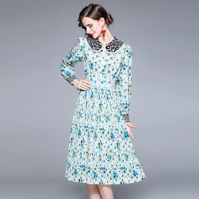 Temperament fashion spring and autumn long printing dress for women