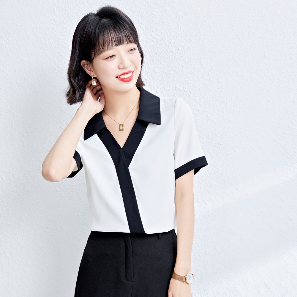 Profession tops short sleeve chiffon shirt for women