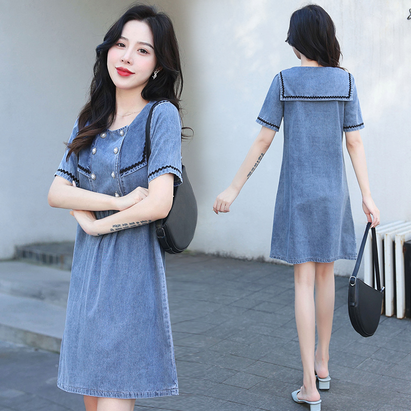 Korean style summer buckle grace dress for women