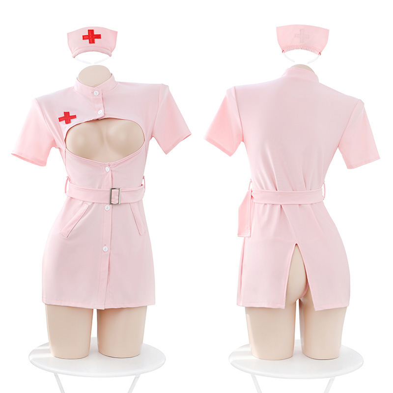 Slit uniform exposed buttocks nursing clothing