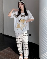 Summer student pajamas sweet short sleeve long pants 2pcs set