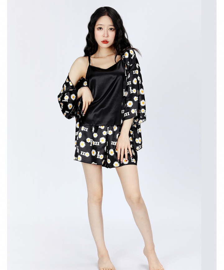 Loose spring and summer lovely thin pajamas 3pcs set for women