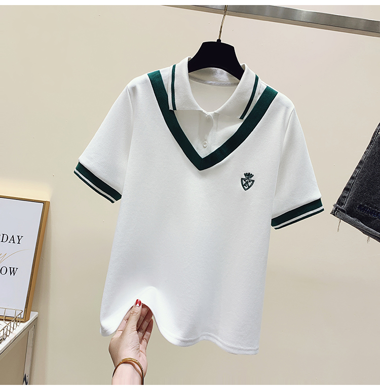 Pure cotton summer short sleeve Korean style T-shirt for women