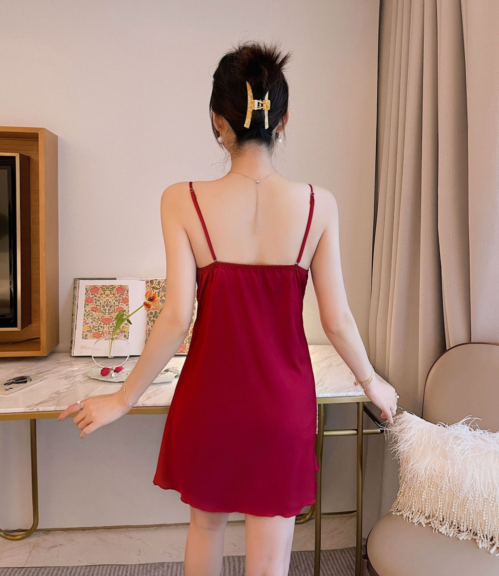 Thin lace pajamas halter nightgown for women