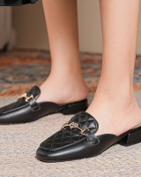 Fashion simple thick buff leather shoes for women