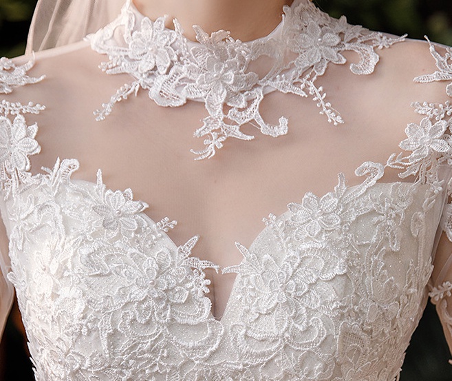 Long sleeve formal dress simple wedding dress