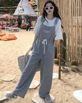 Slim Casual simple pants Korean style all-match bib pants