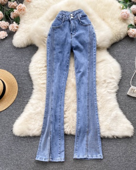 Summer personality jeans retro long pants for women