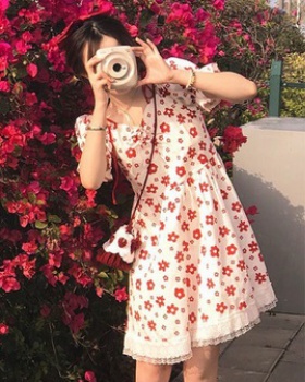Student floral chiffon Japanese style summer dress