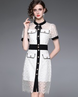 Temperament lace fashion and elegant slim pinched waist dress