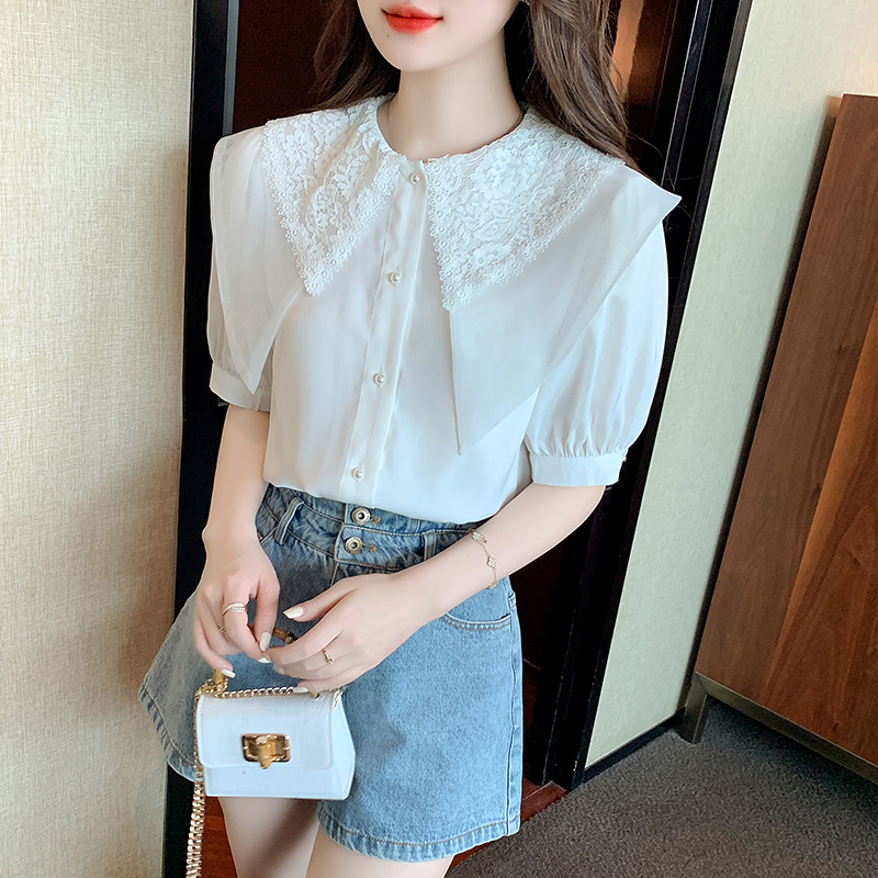 Summer all-match shirt Korean style small shirt for women
