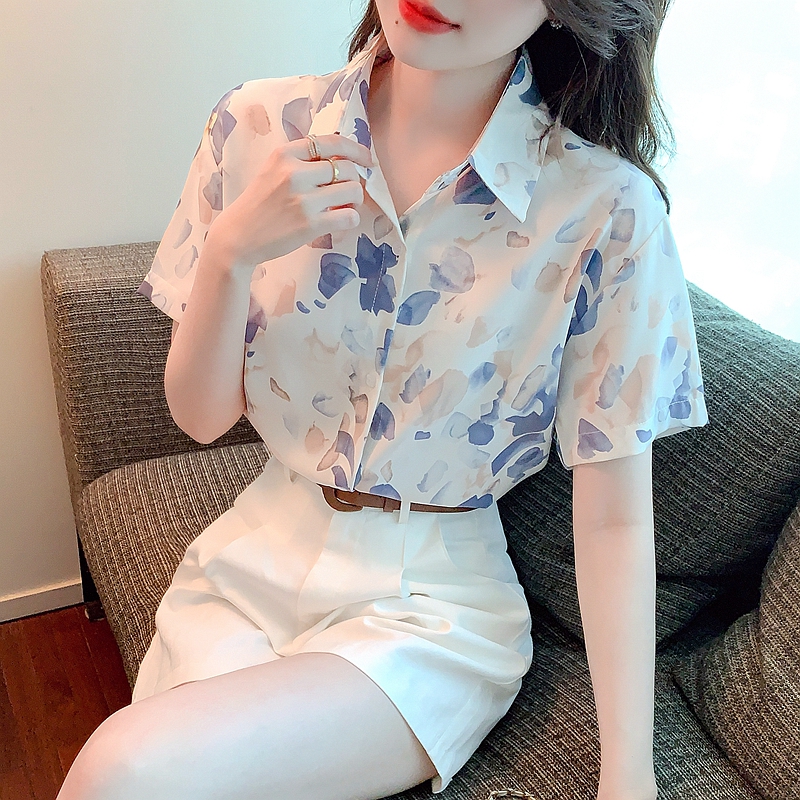 Unique summer tops short sleeve thin shirt for women