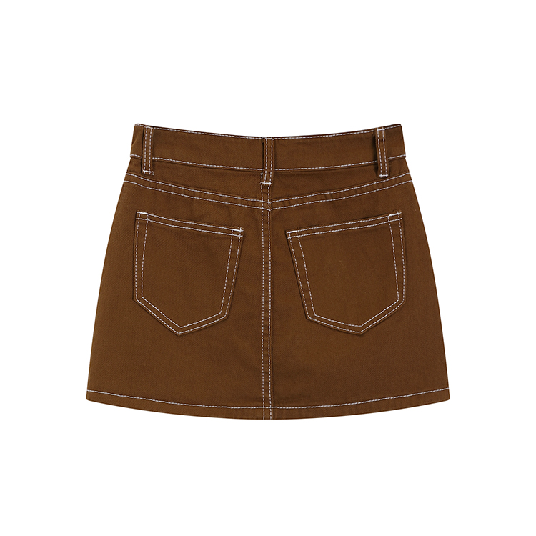 Sexy summer slim short skirt brown package hip skirt for women