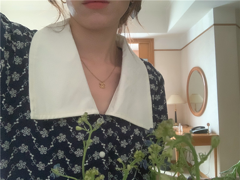Embroidery summer hook flower Korean style shirt