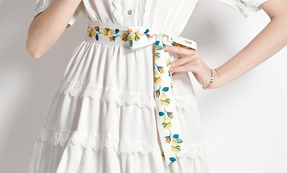 Colors short sleeve V-neck puff sleeve bandage summer dress
