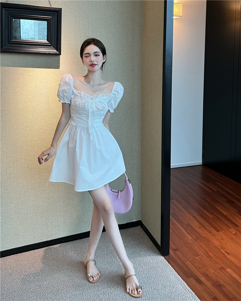 Sexy France style maiden flat shoulder dress
