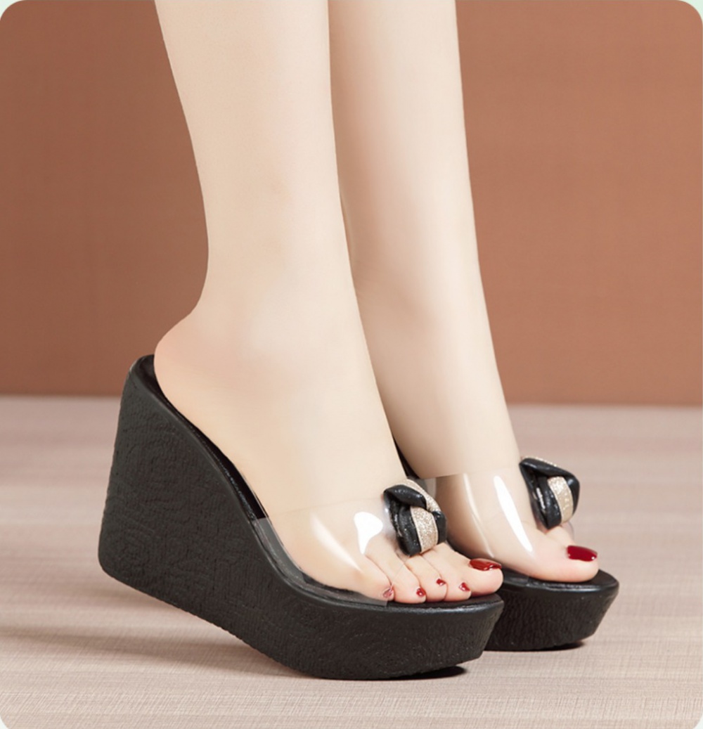 Thick crust summer slipsole transparent slippers for women