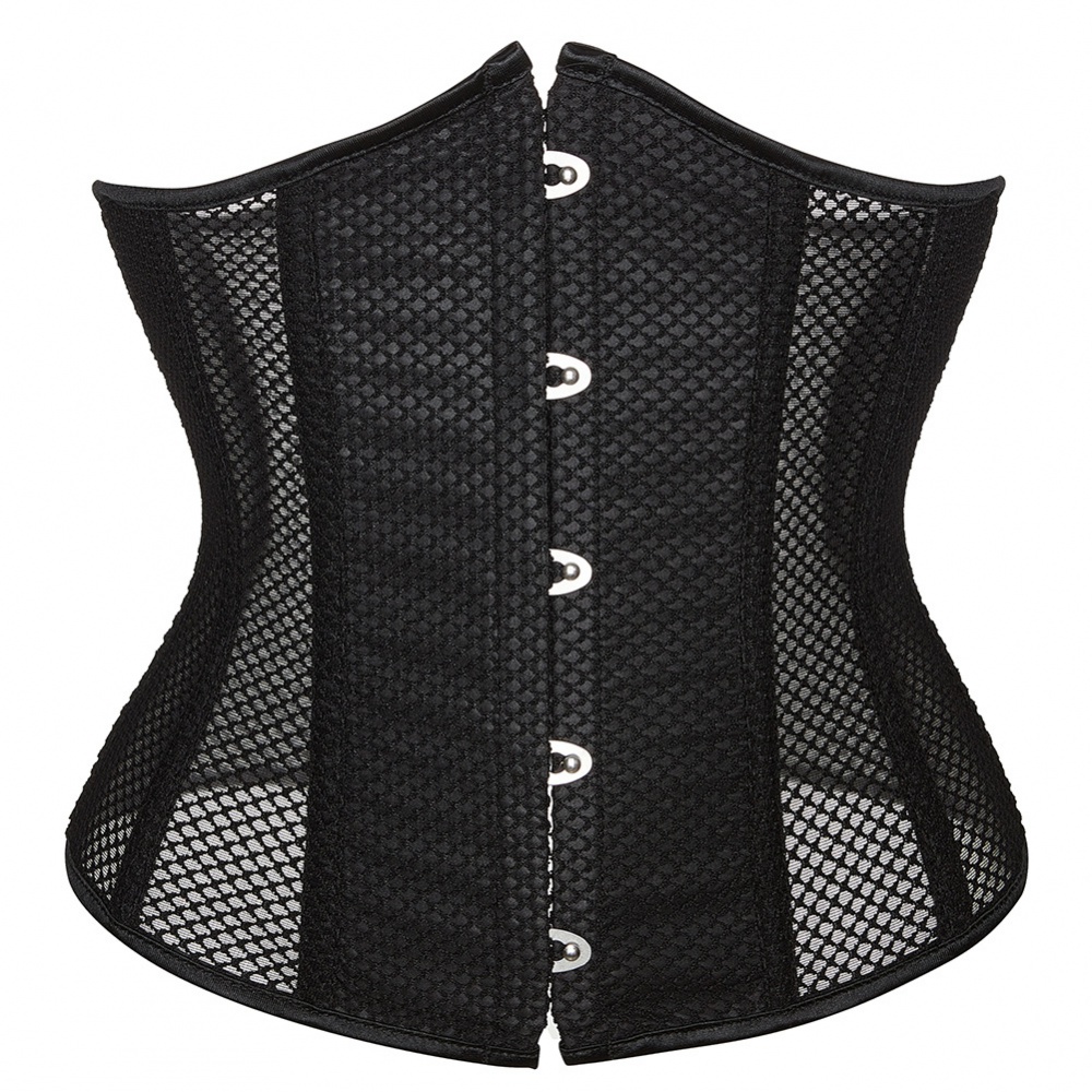 Gauze printing shapewear black court style corset