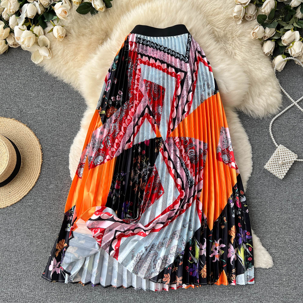 High waist fashion skirt seaside beach dress for women
