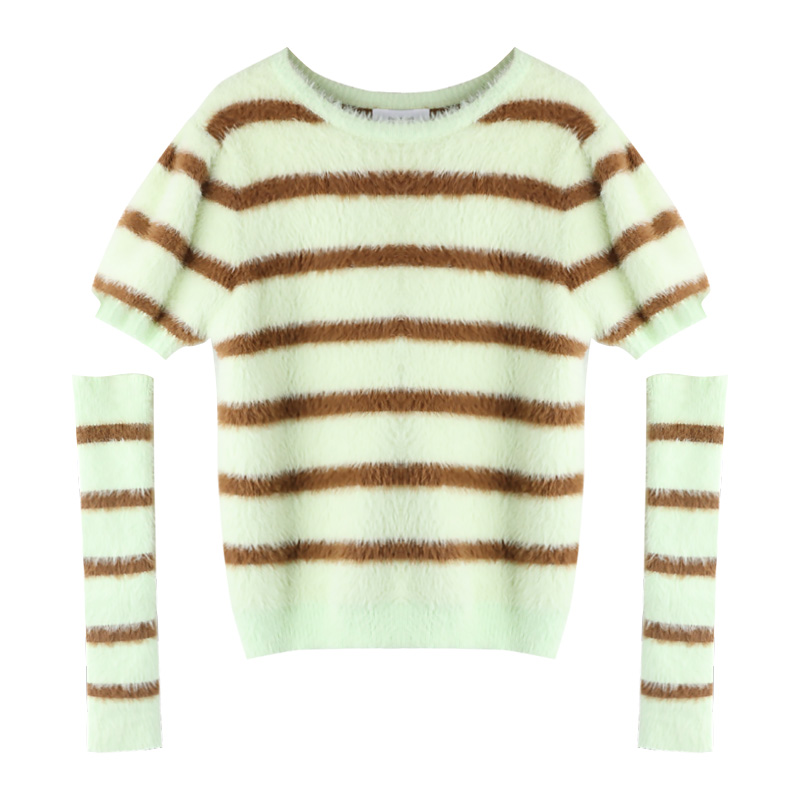 Stripe loose tops fashion pullover sweater for women